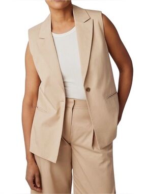 Hudson North Sleeveless Blazer Vest NWT Tan Size 6 Neutral Minimal Career